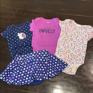 3 onesies and skirt 😁